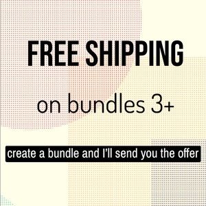 Free shipping on bundles with 3+ items